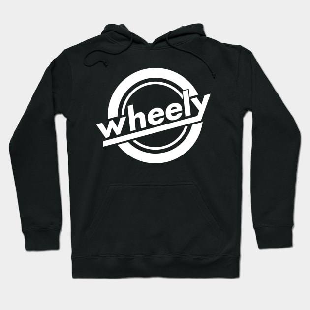Wheely Logo White, Back Hoodie by Wheely